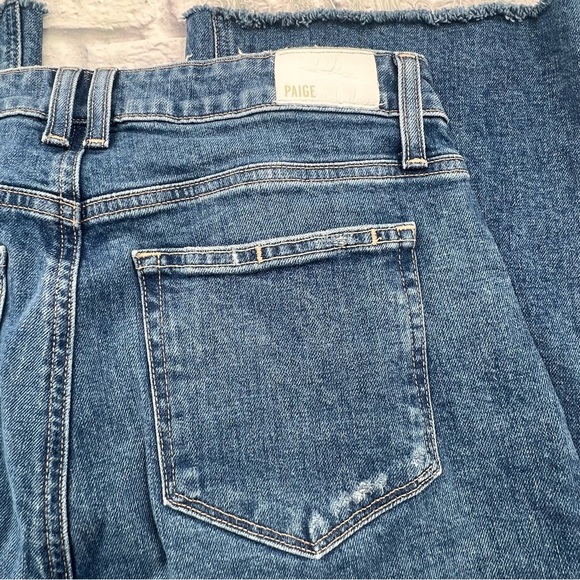 PAIGE Leenah Ankle Size 29 Jeans High Rise Raw Hem Stretch Wide Leg - Picture 11 of 11